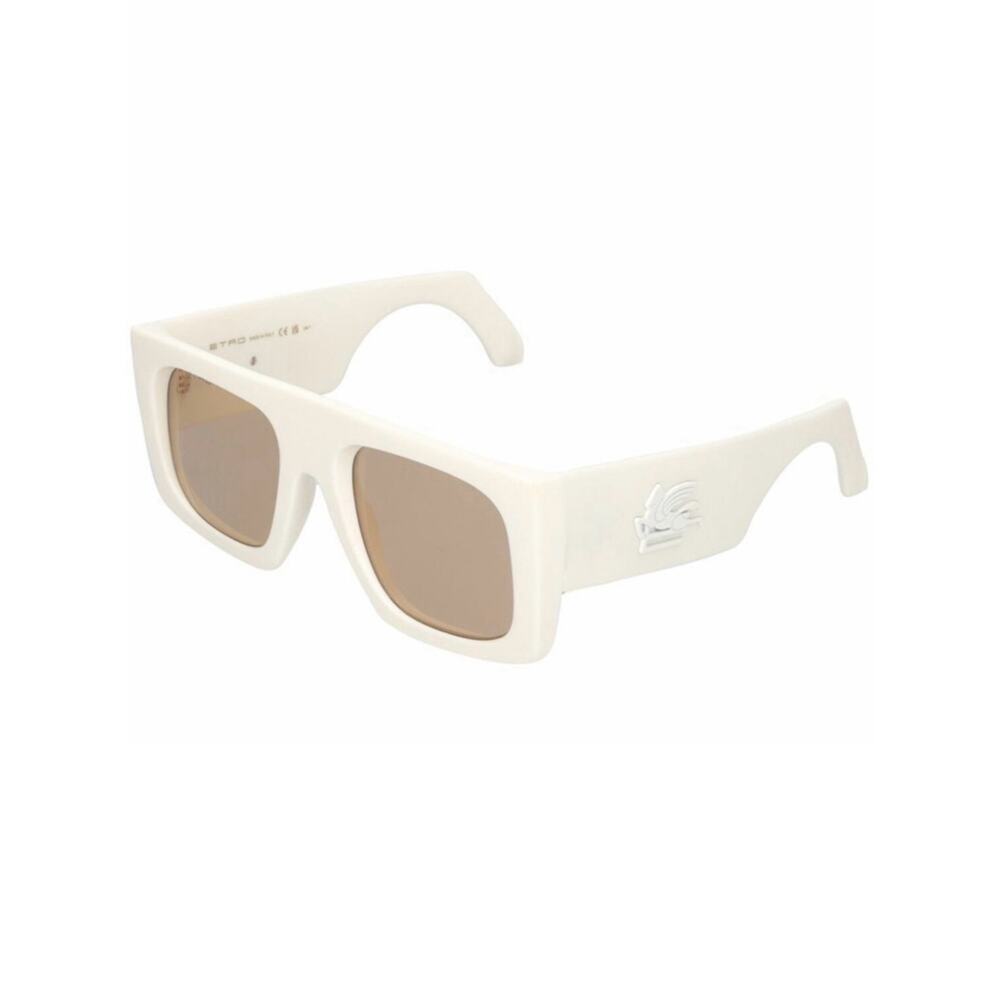 New Etro ETROSCREEN 0SZJ70 White Oversized Square Sunglasses Brown Lenses